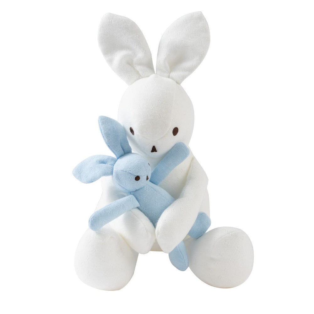 Pointelle Knit Hug Bunny - Blue