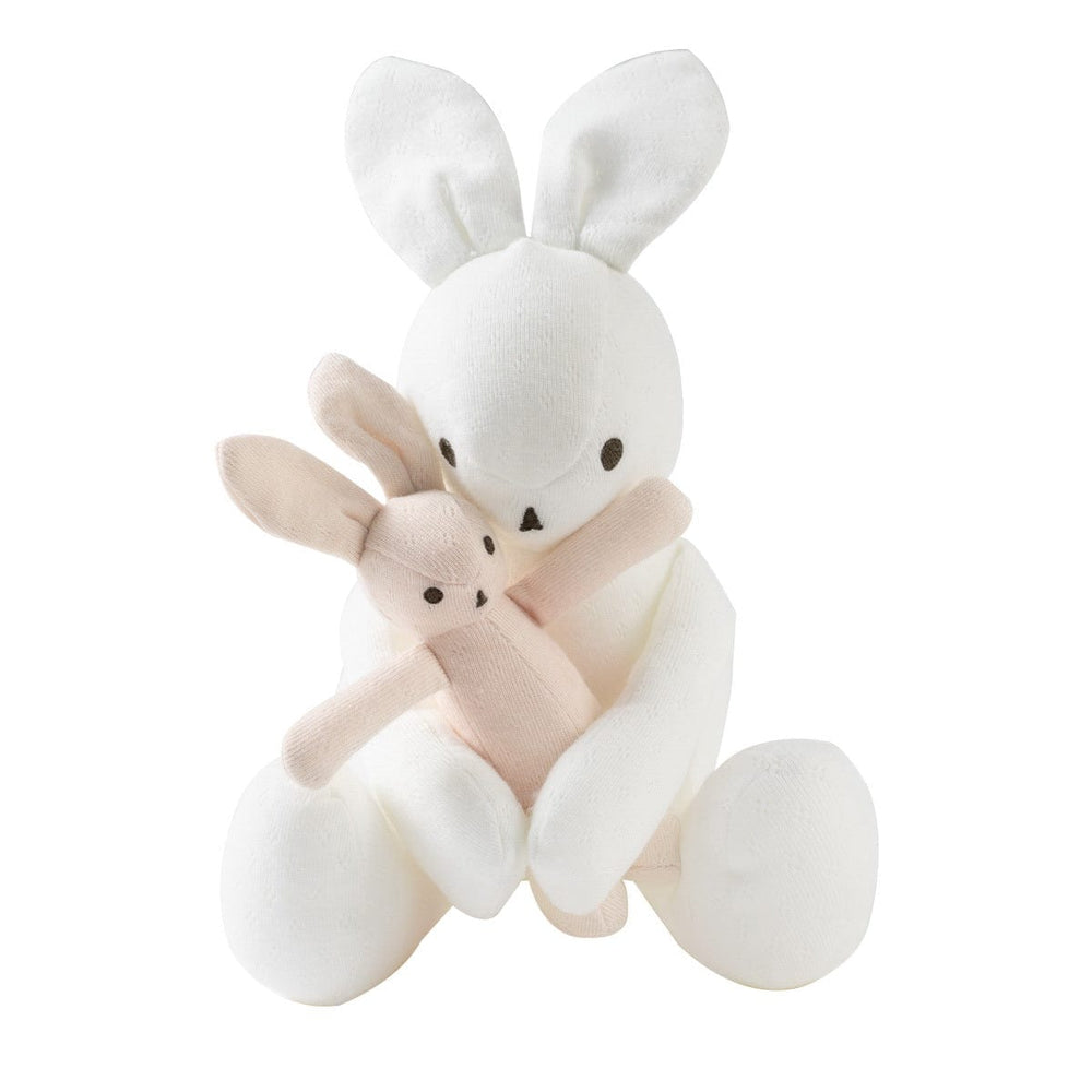 Pointelle Knit Hug Bunny - Stone
