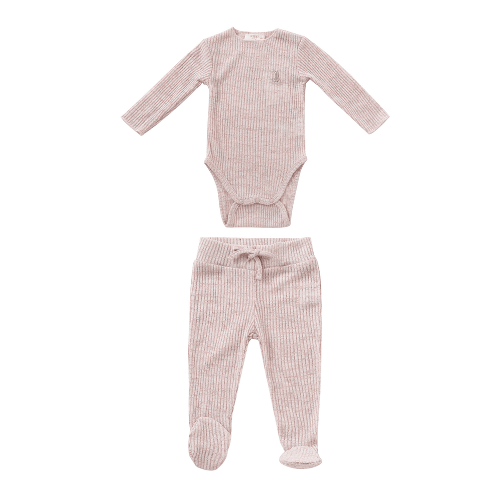Slub Knit 2PC Set - Pink