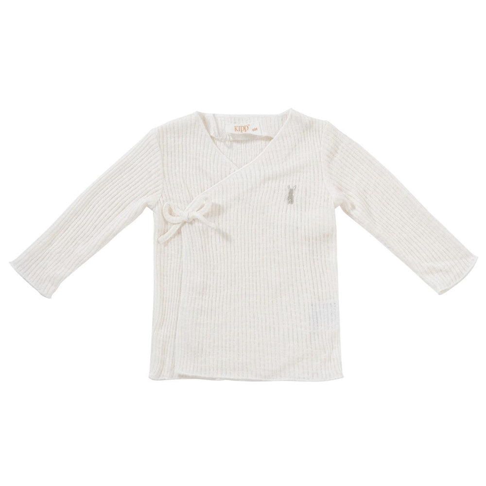 Slub Knit Wrap Sweater - White