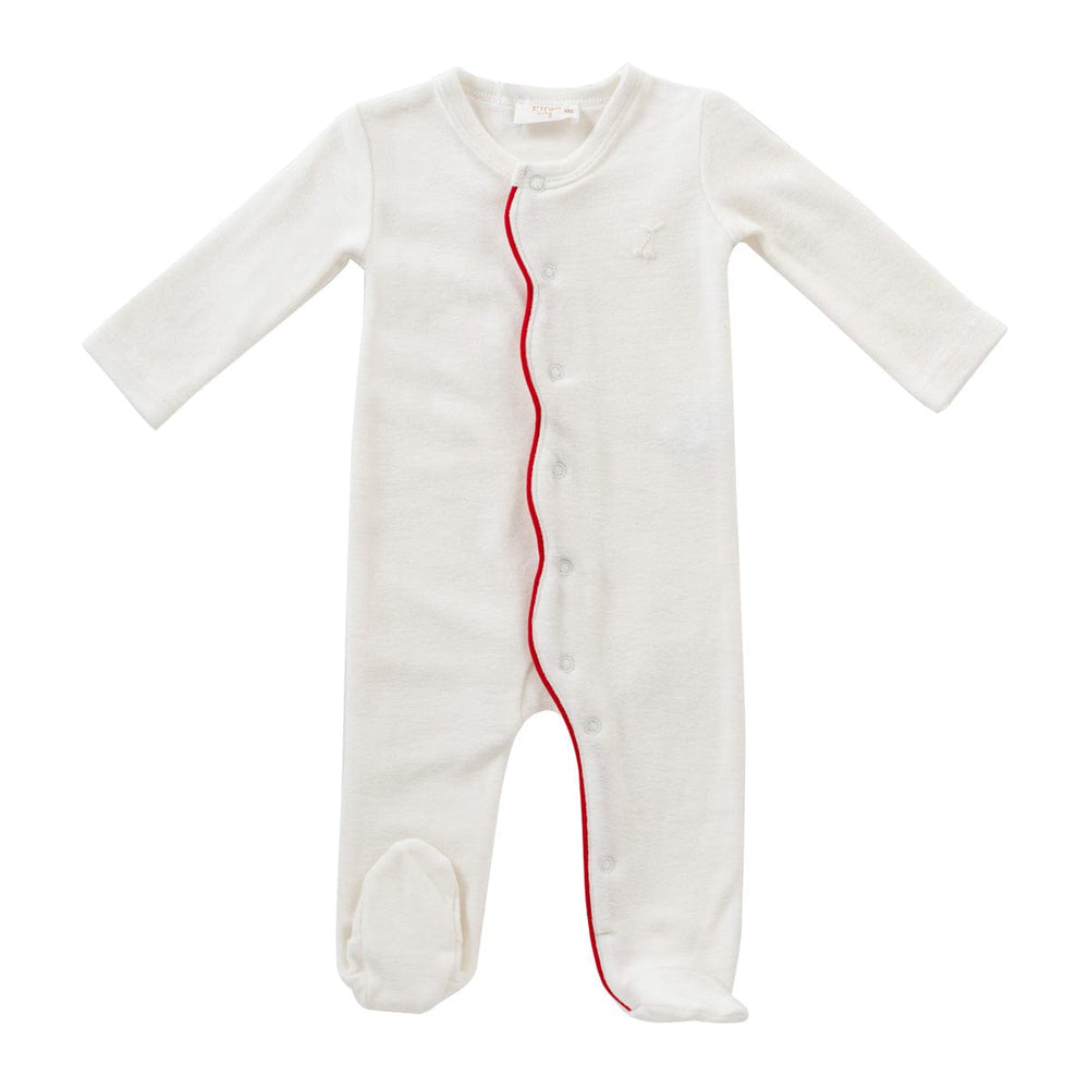 Scallop Terry Romper - Red