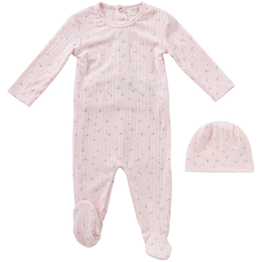 Cherry Romper & Hat Set - Pink