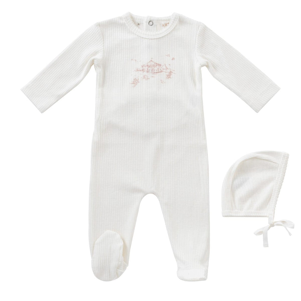Carousel Romper & Bonnet Set - Pink