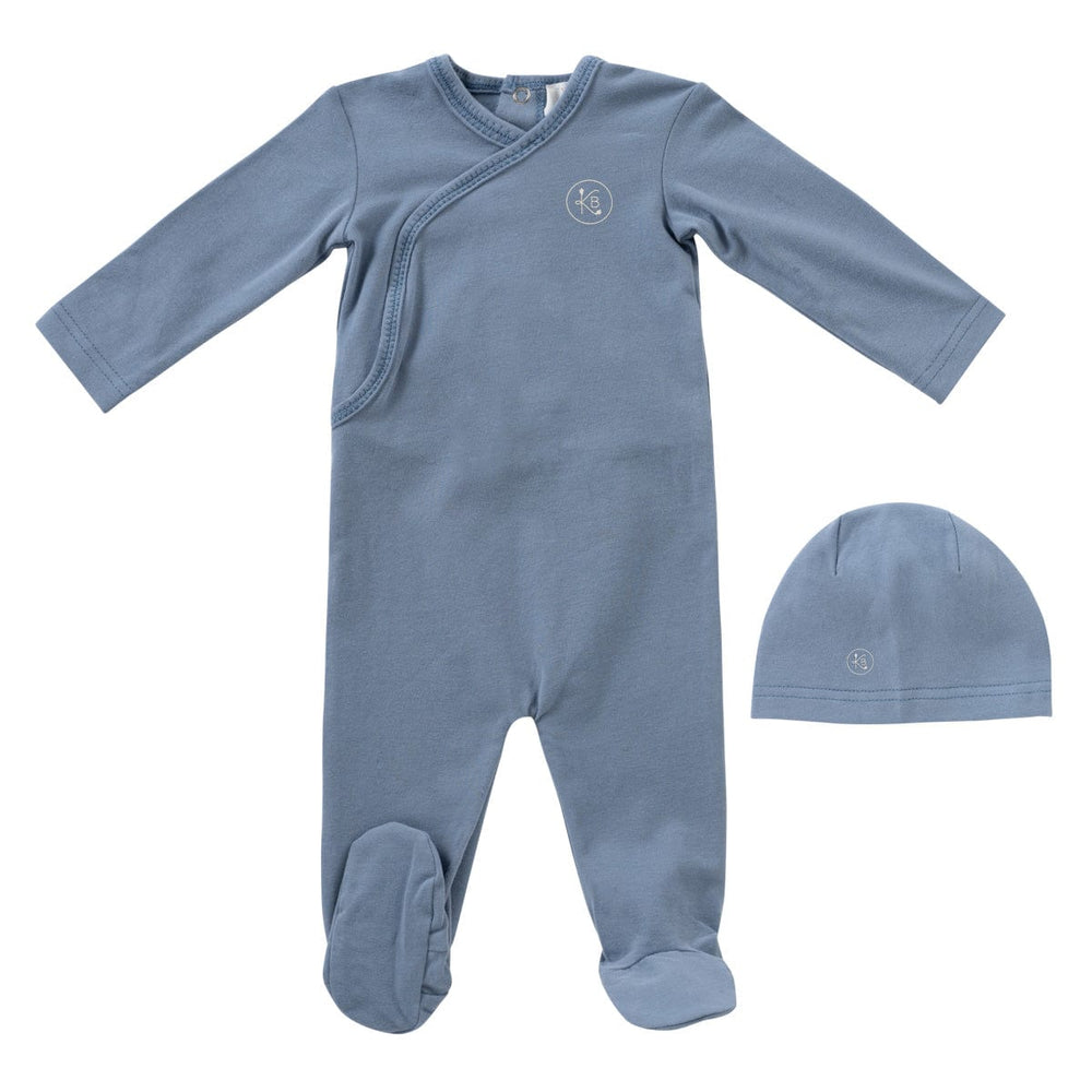 Logo Wrap Romper + Hat Set - Blue