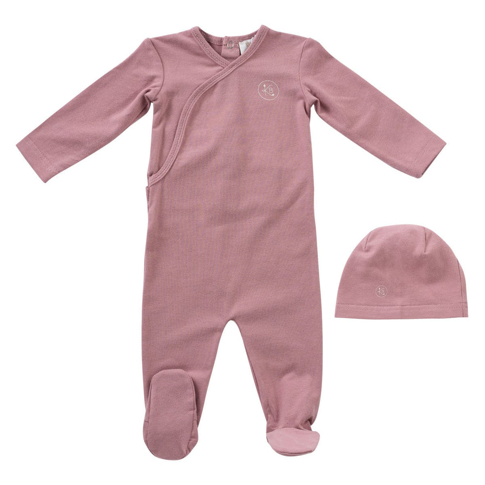 Logo Wrap Romper + Hat Set - Pink