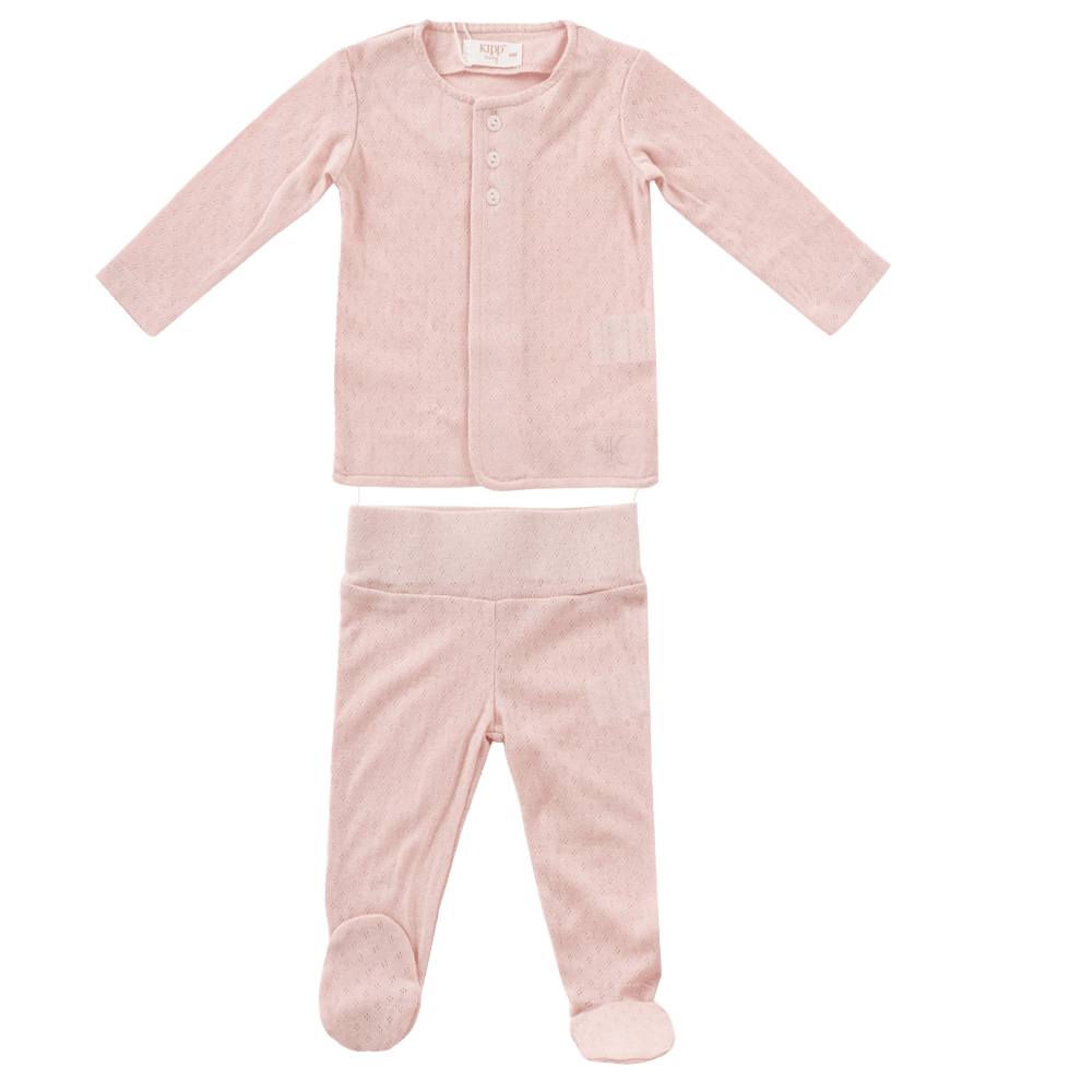 Pointelle Knit 2PC Set - Pink