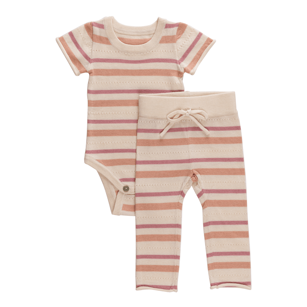 Stripe Knit Set - Blush
