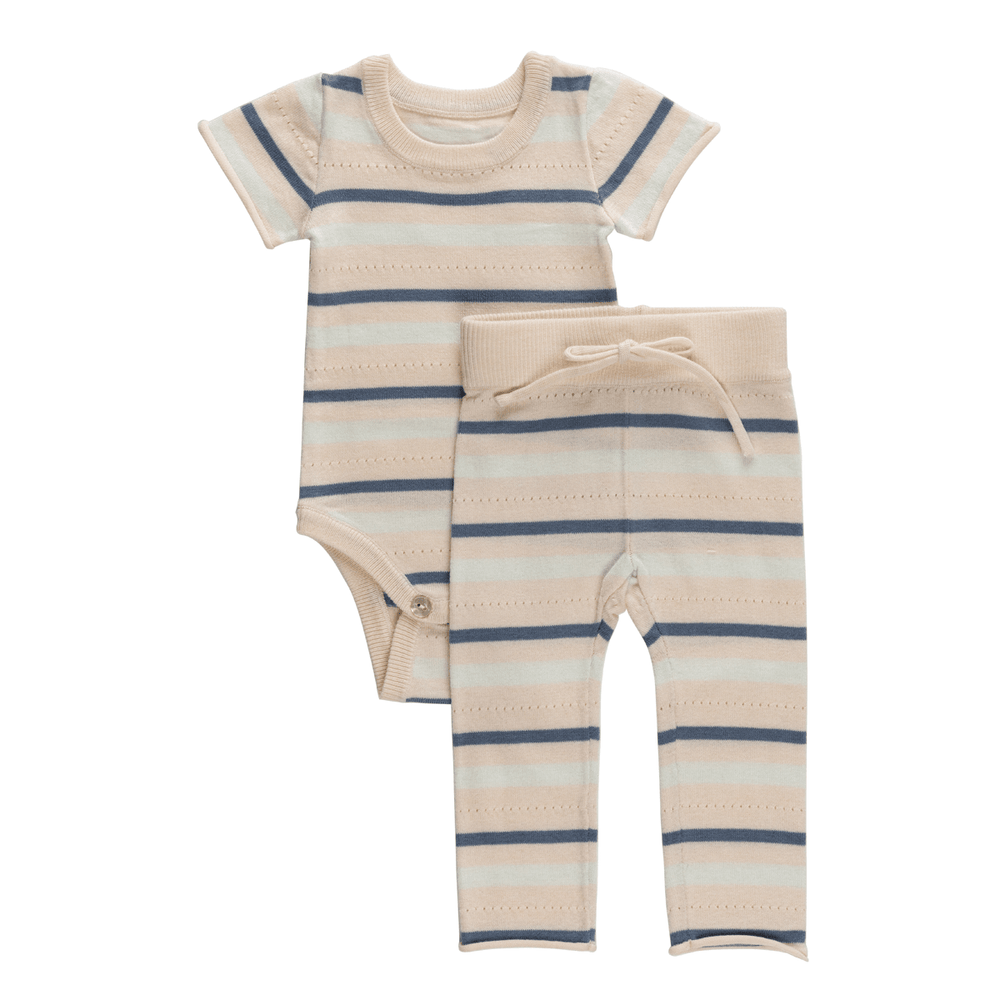 Stripe Knit Set - Celery