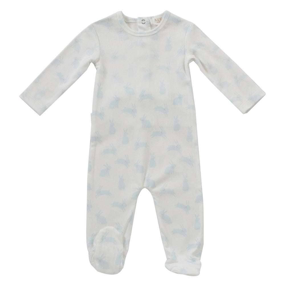 Bunny Print Romper - Blue