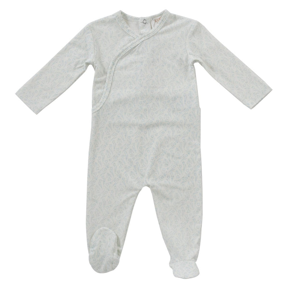 Tulip Romper - White Blue