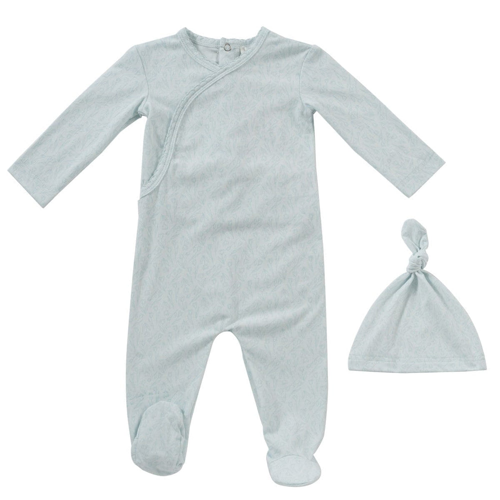 Tulip Romper + Hat Set - Blue
