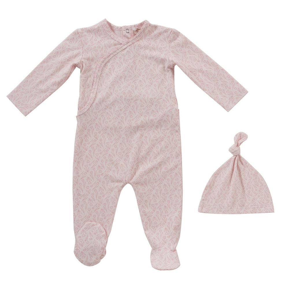 Tulip Romper + Hat Set - Pink