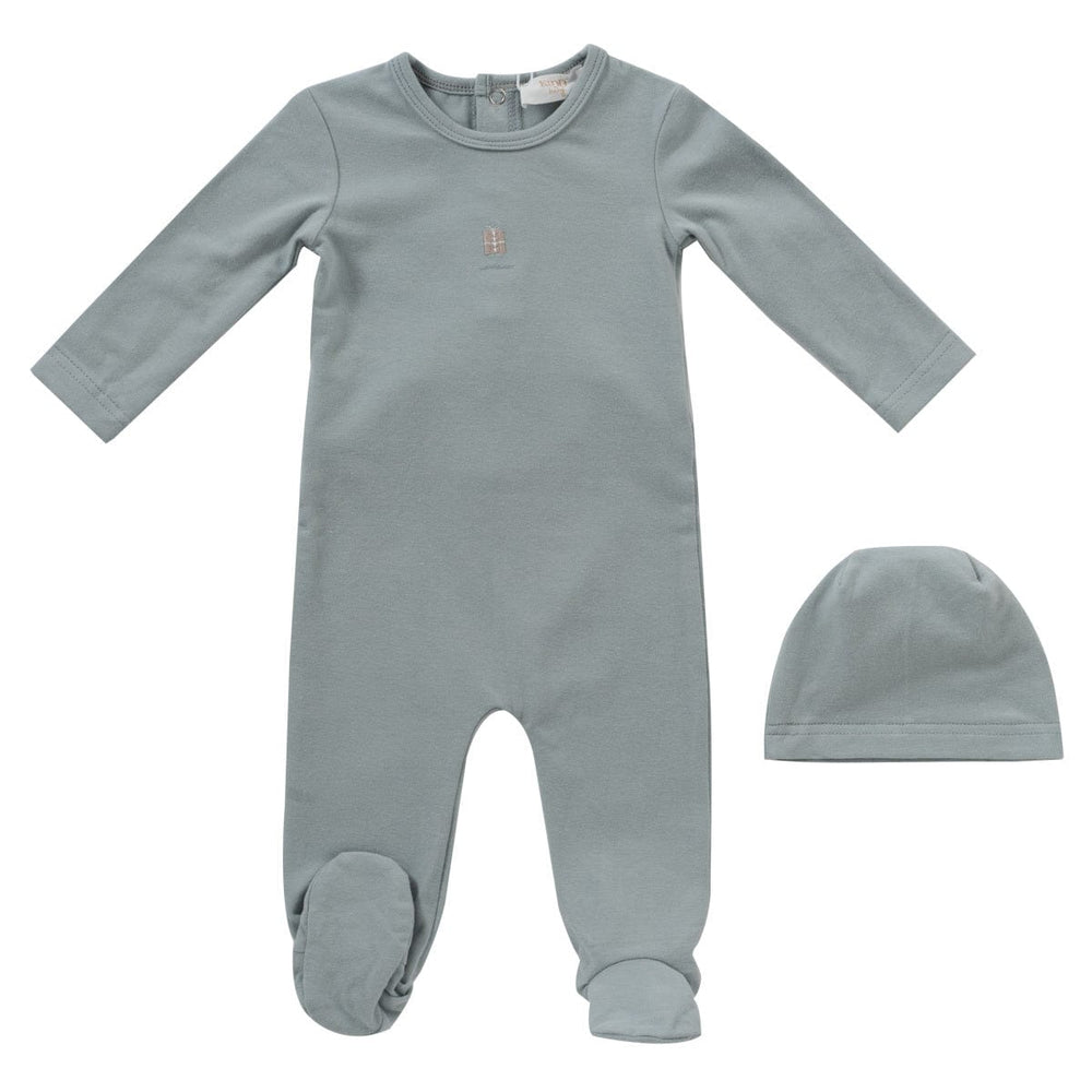 Gift Box Romper + Hat Set - Sage