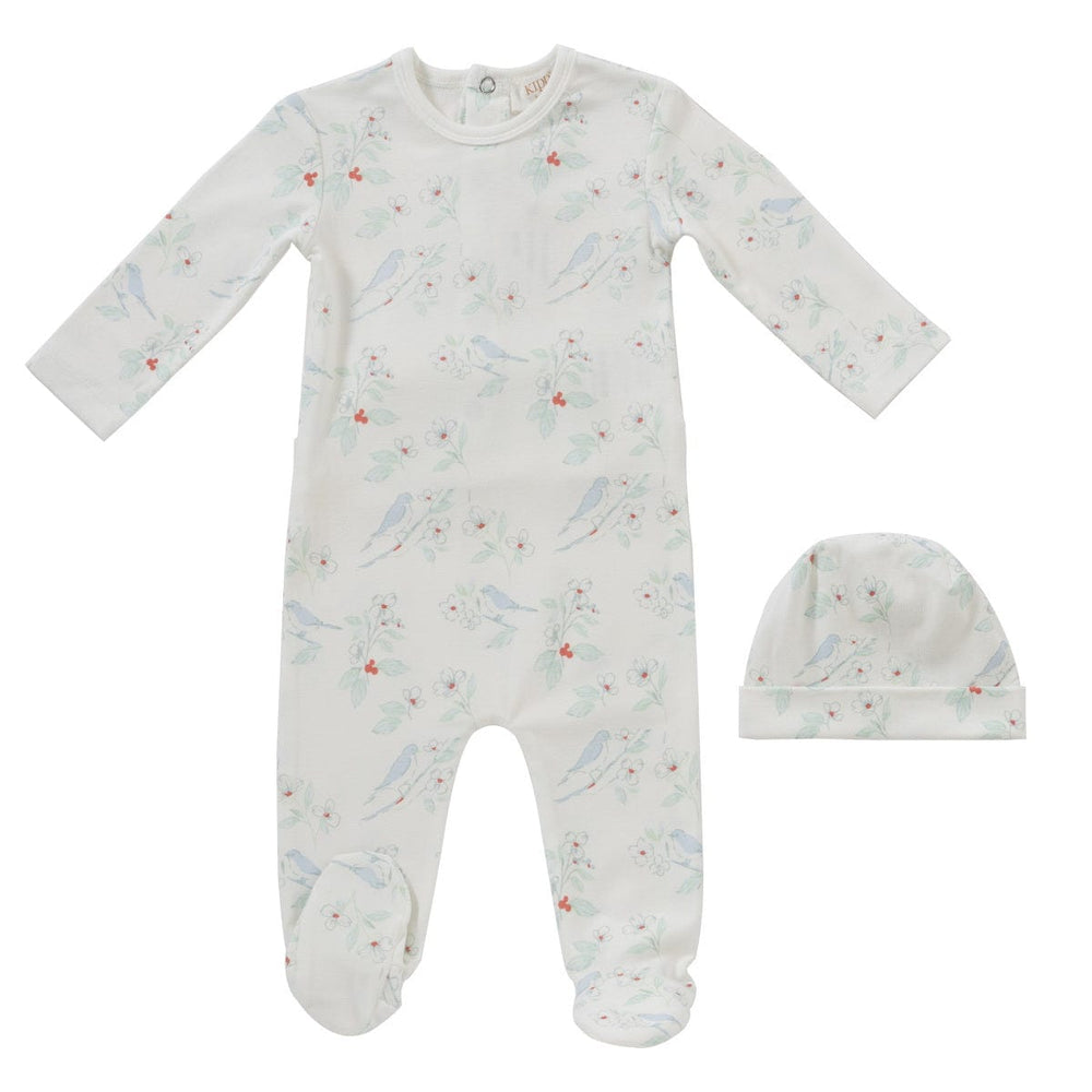 Nestling Romper + Hat Set - Blue