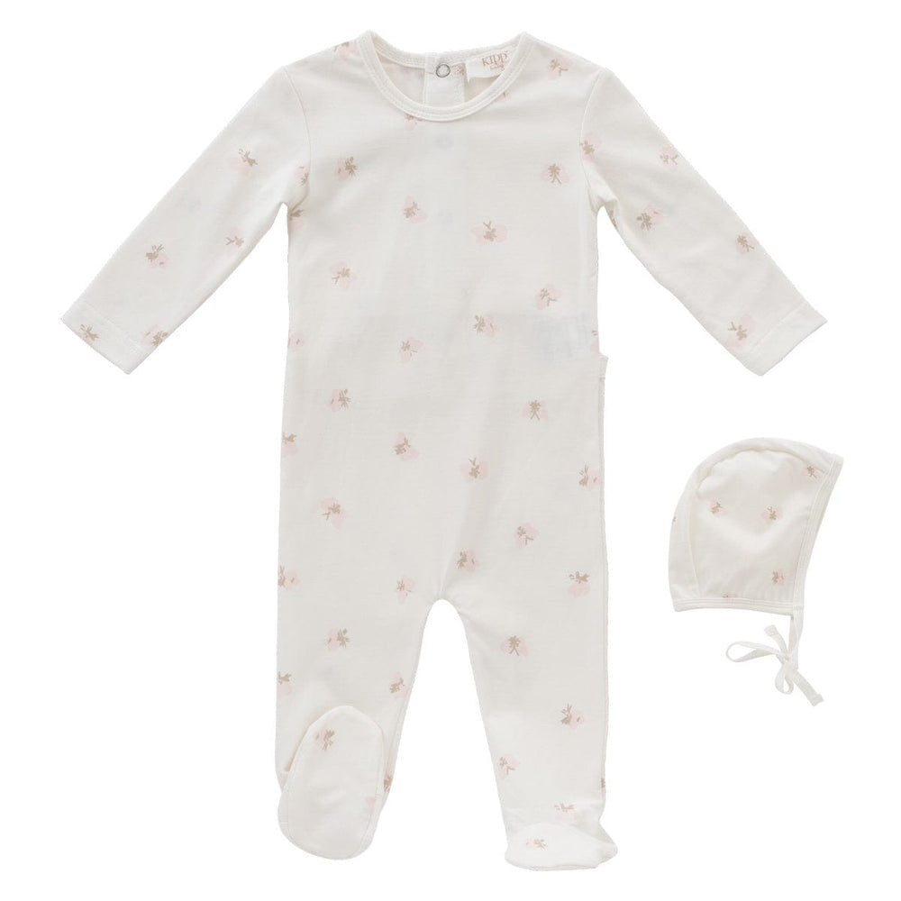 Butterfly Romper & Bonnet Set - Pink