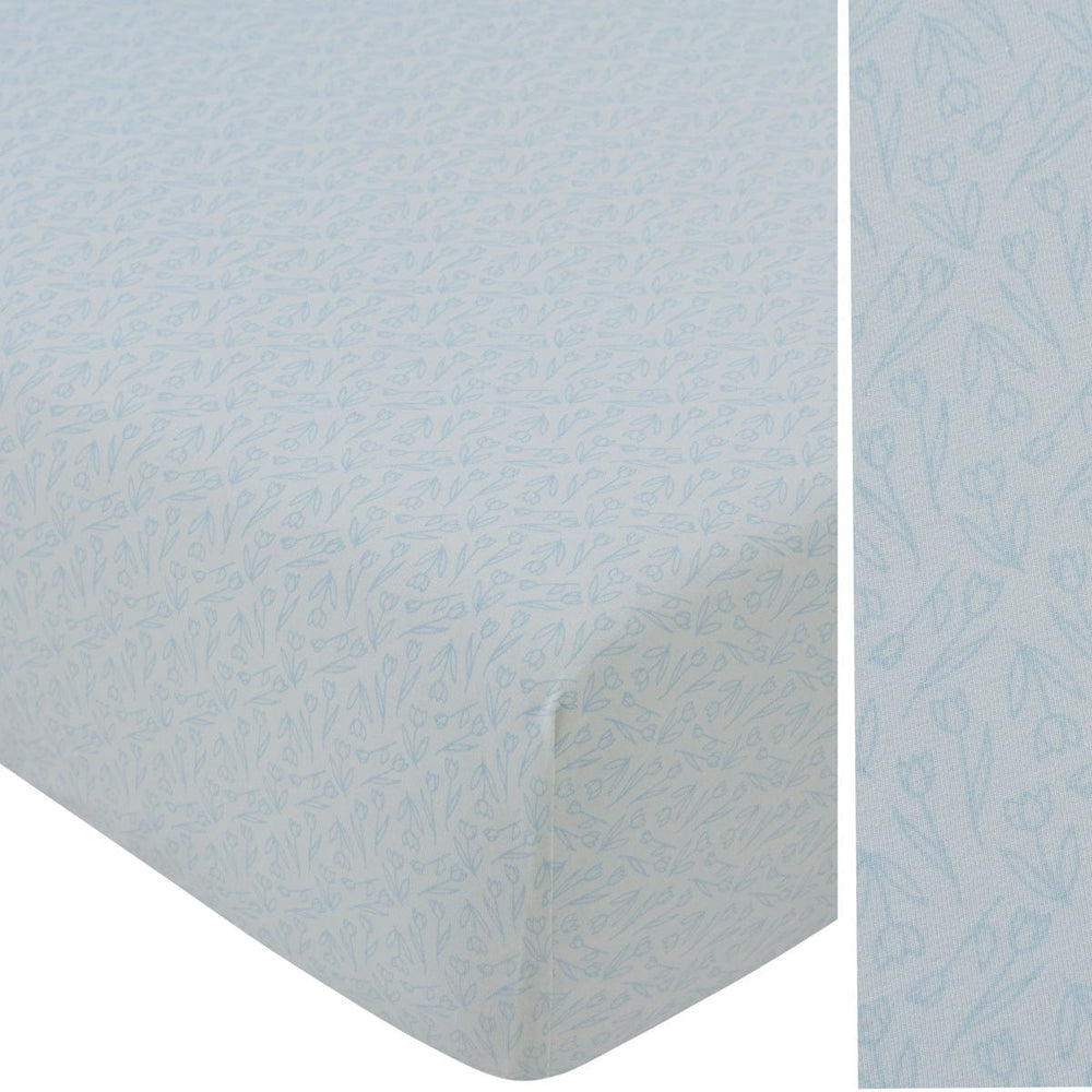 Tulip Porta Crib Sheet - White Blue