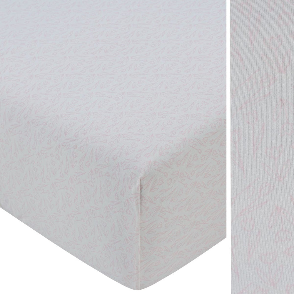 Tulip Porta Crib Sheet - White Pink