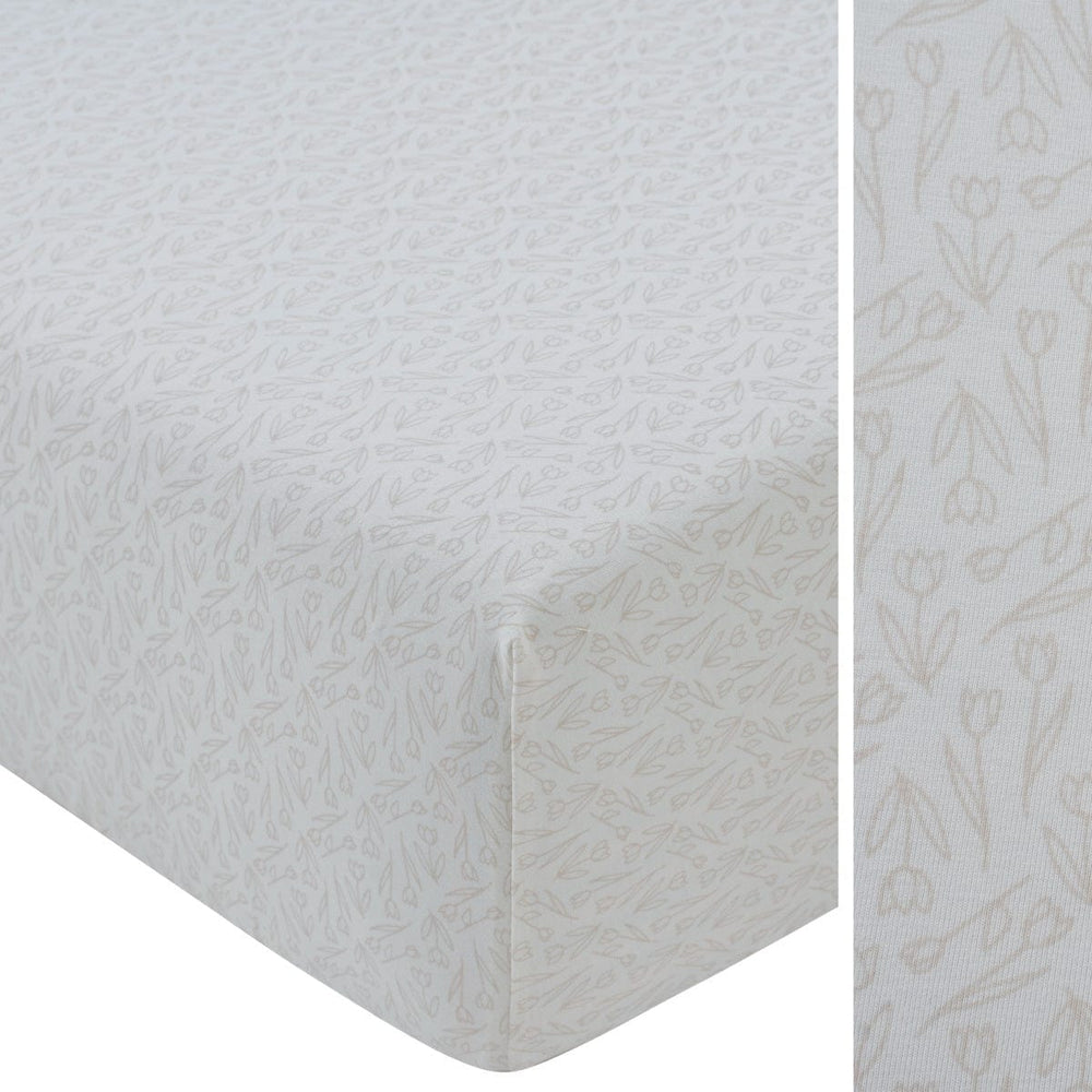 Tulip Porta Crib Sheet - White Stone
