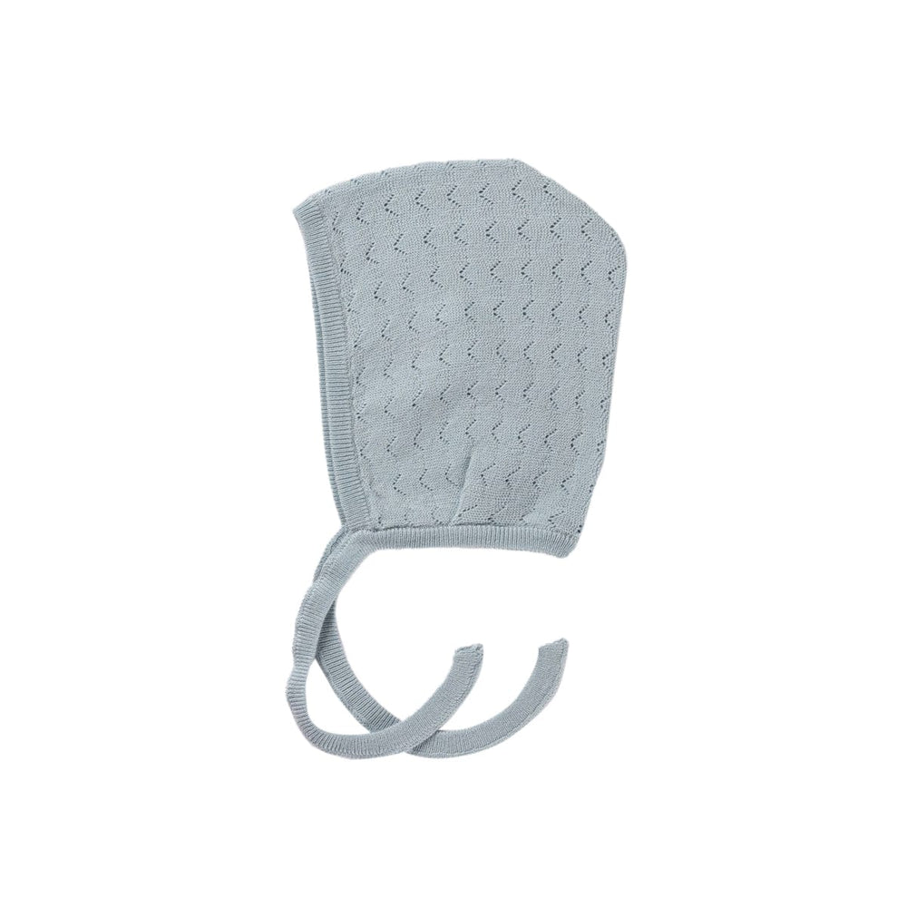 Zig Zag Pointelle Knit Bonnet - Sage