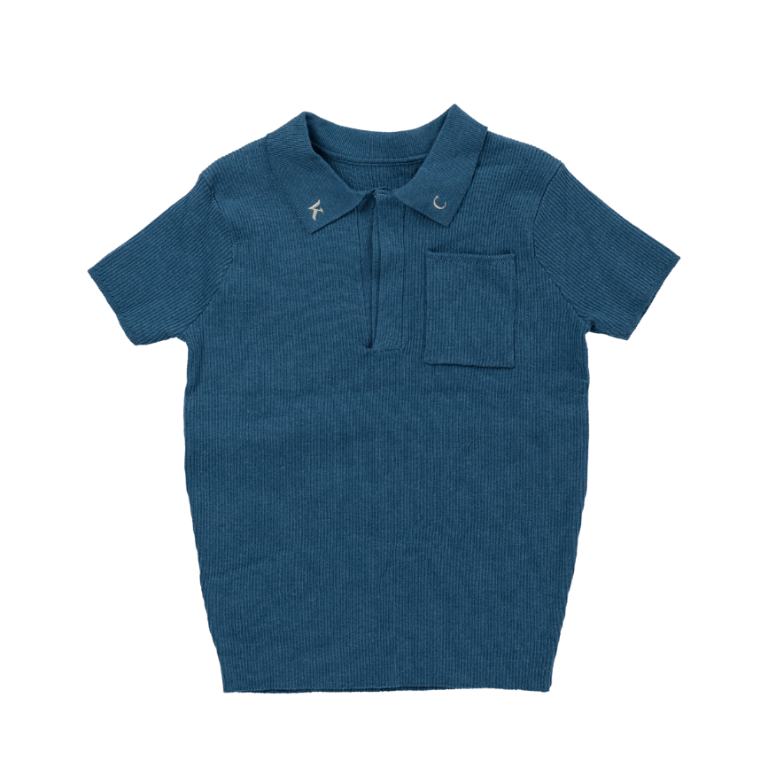 Hayden Ribbed Knit Top - Aqua