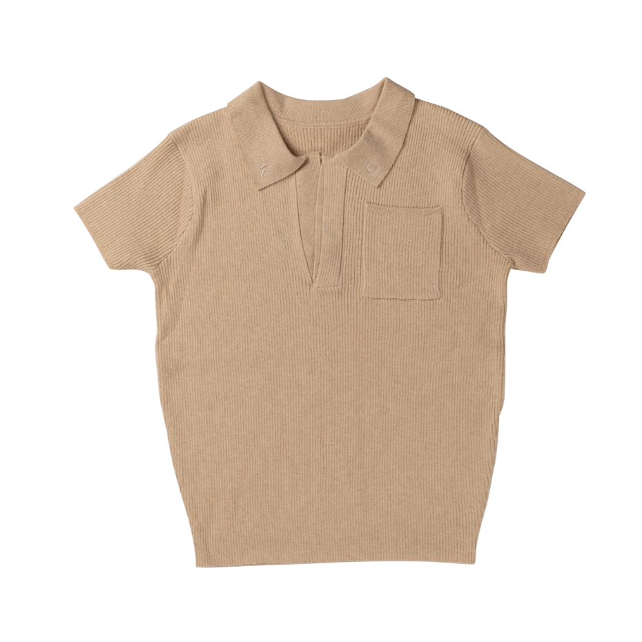 Hayden Ribbed Knit Top - Stone