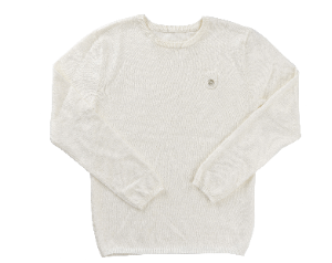 Classic Long Sleeve Knit Top - White