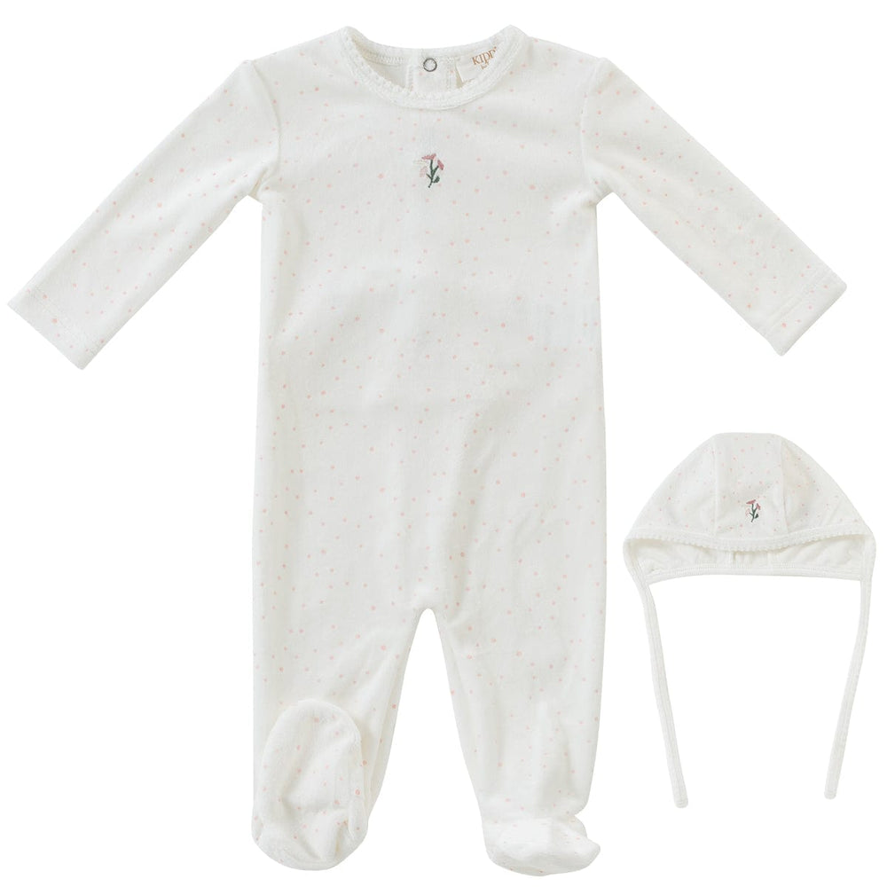 Garden Party Romper+Bonnet Set - Pink
