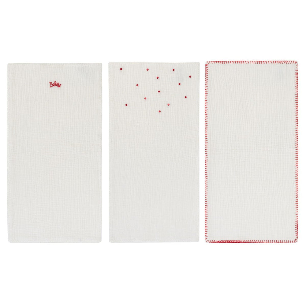 Bebe Burpcloth Set of 3 - Red
