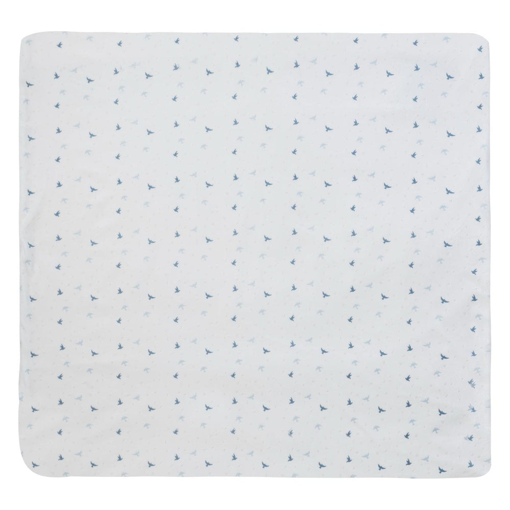 Songbird Blanket - White Blue