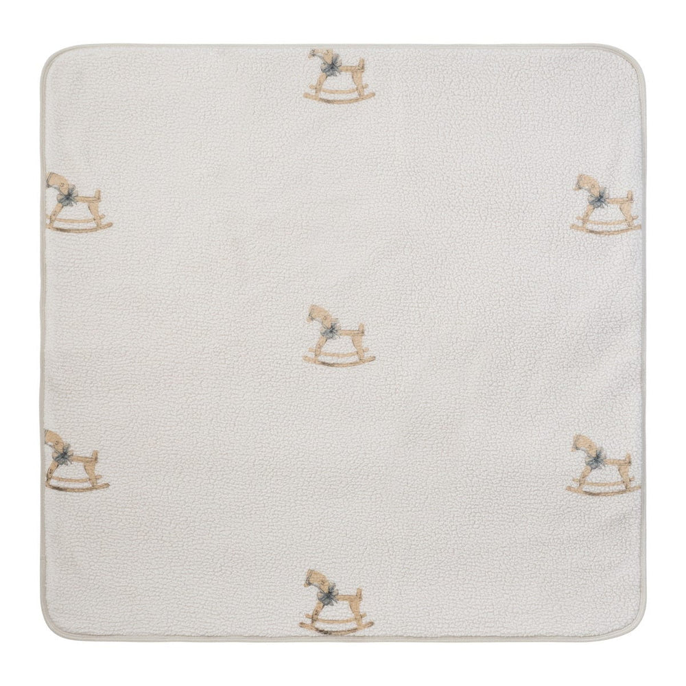 Rocking Horse Pattern Blanket - Blue