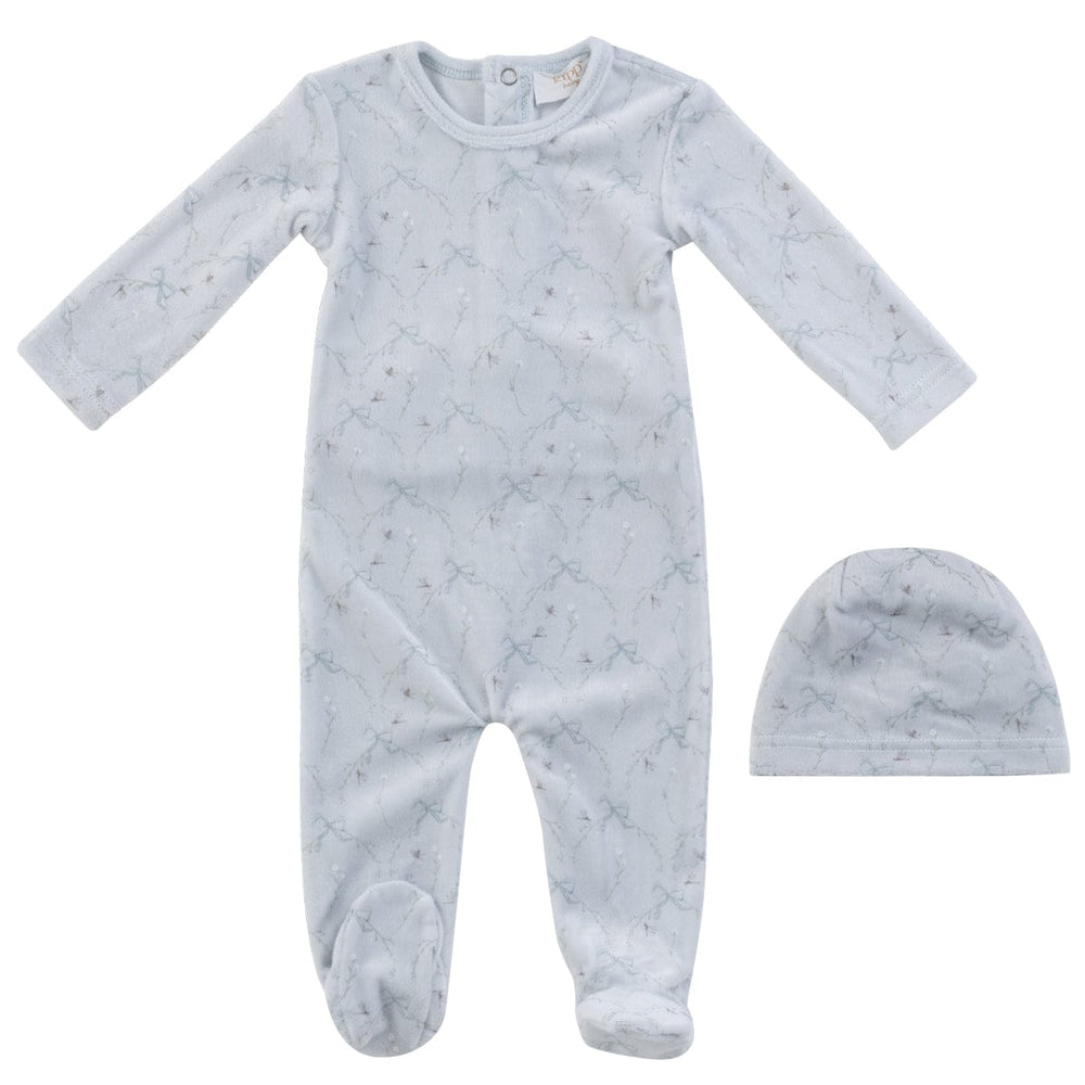Flying Ribbons Romper +Hat Set - Blue