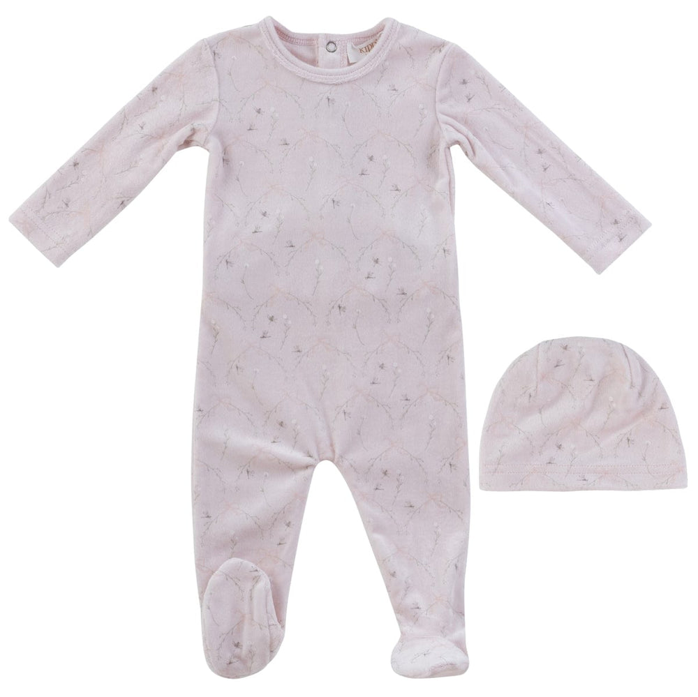 Flying Ribbons Romper +Hat Set - Pink