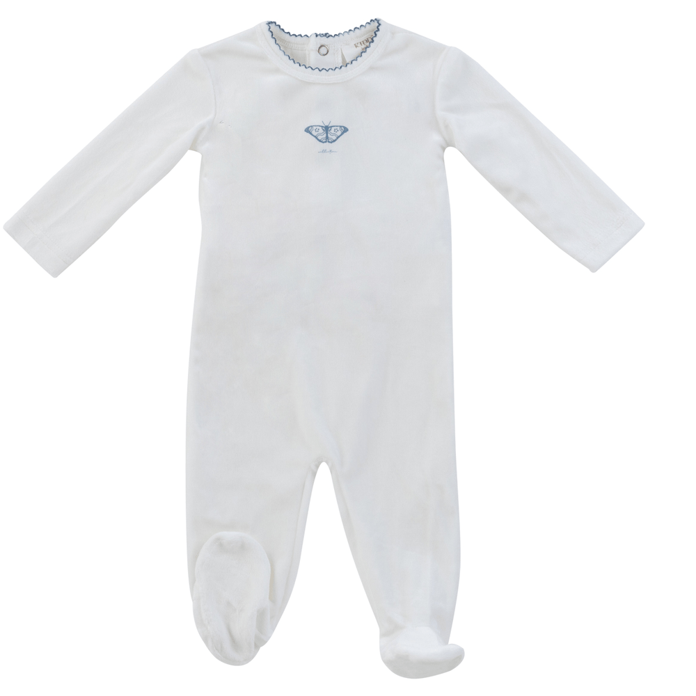 Flutter Romper - White Blue