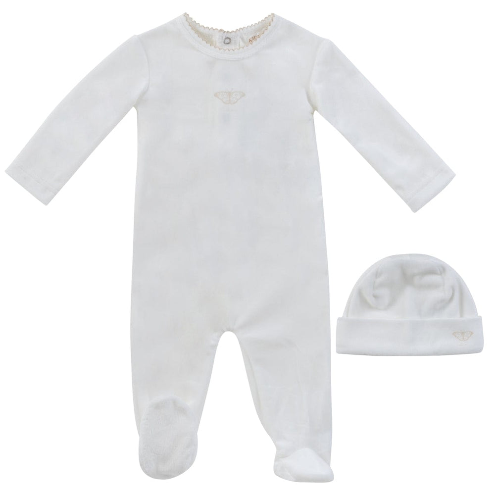 Flutter Romper+Hat Set - White Stone