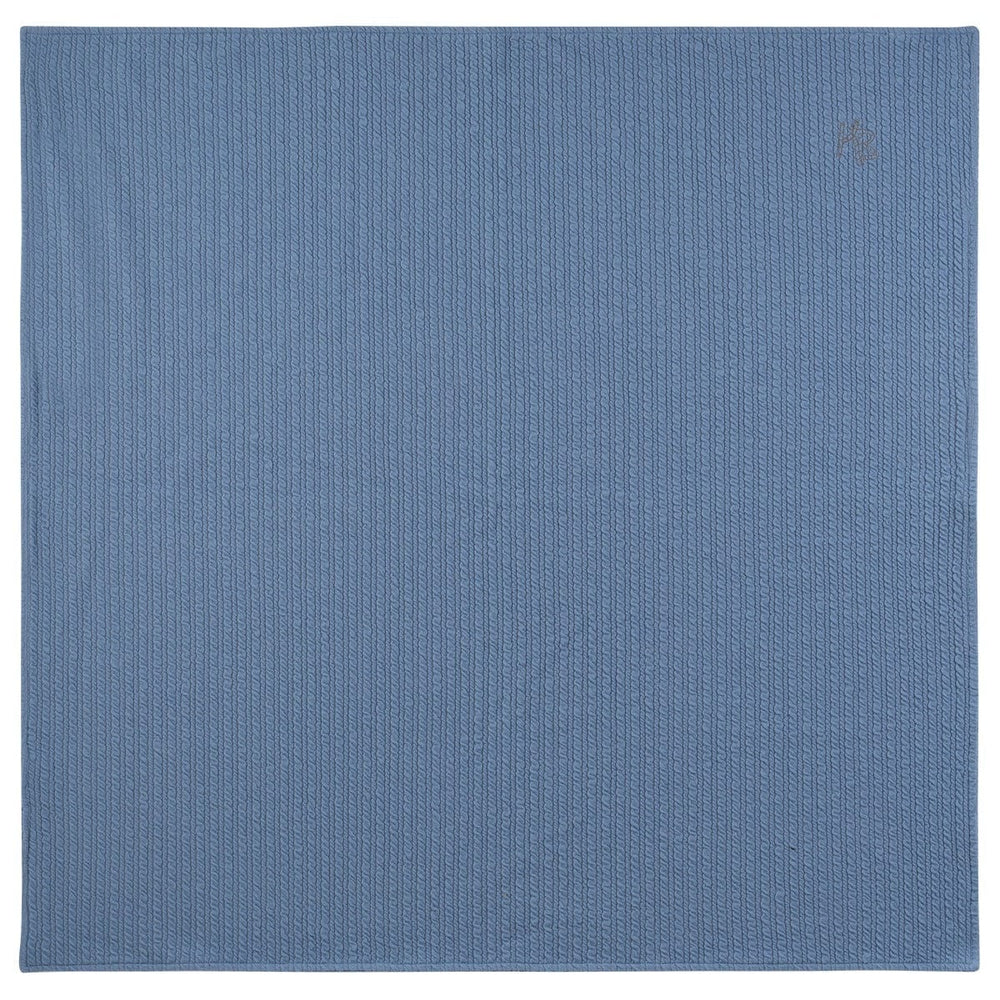 Cable Knit Design Blanket - Blue