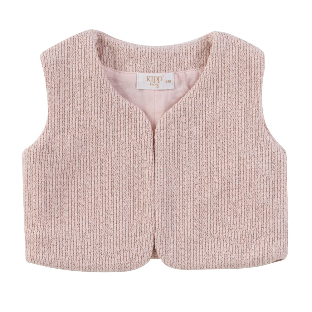 Textured Knit Vest - Pink