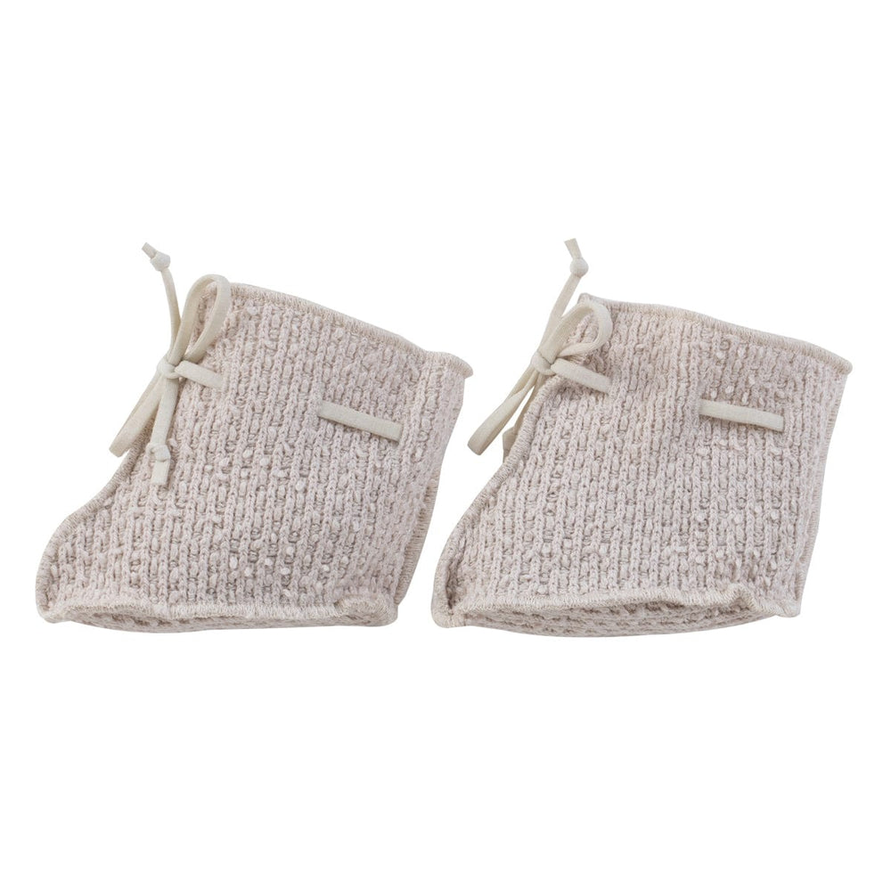 Textured Knit Booties - Natural