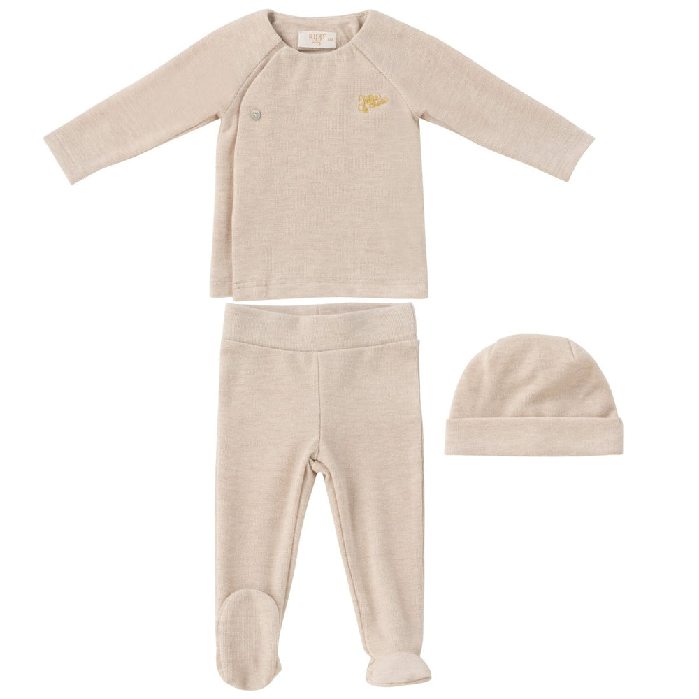 Knit Wrap 3pc Set - Oatmeal