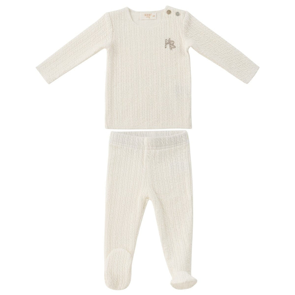 Cable Knit 2pc Set - White