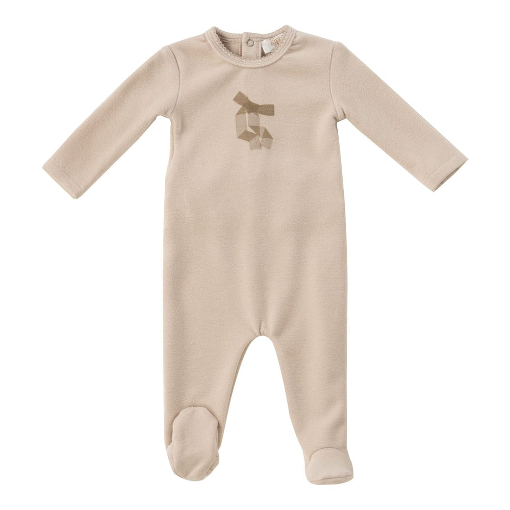 Felt Bow Romper - Oatmeal