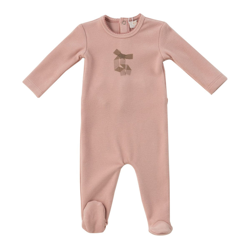 Felt Bow Romper - Pink