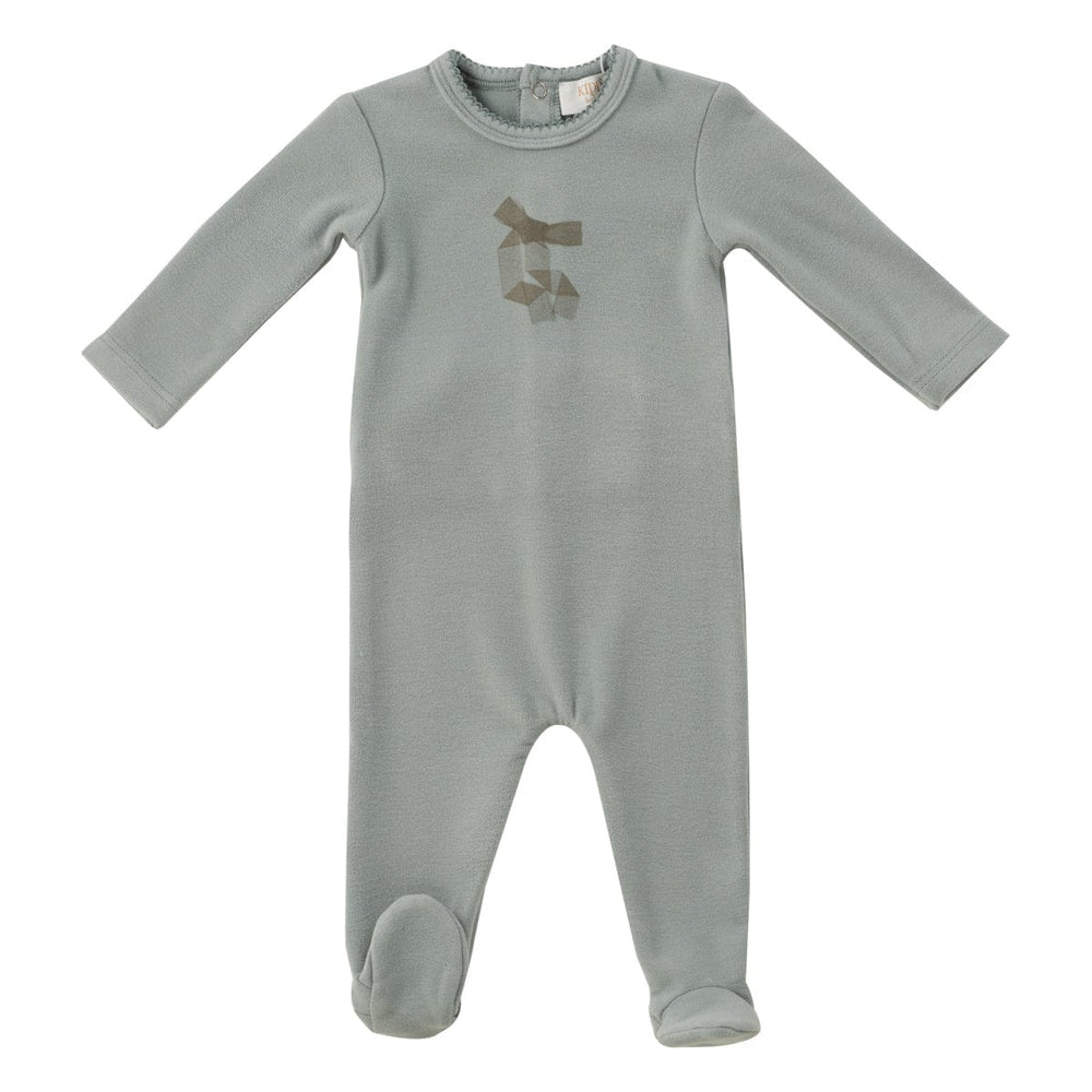 Felt Bow Romper - Sage