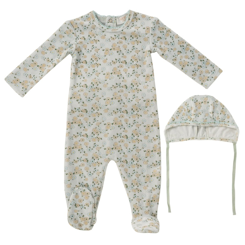 Blossom Romper+Bonnet Set - Sage