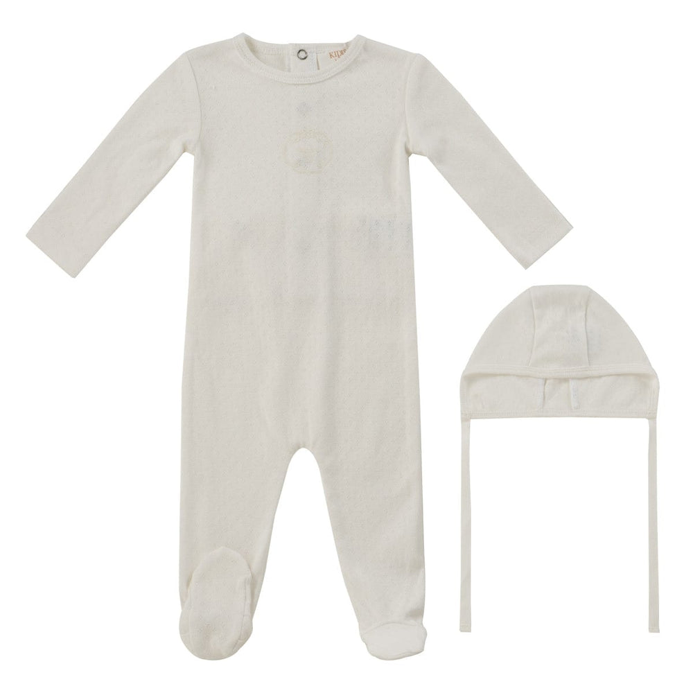 Heirloom Baby Romper+Bonnet Set - White
