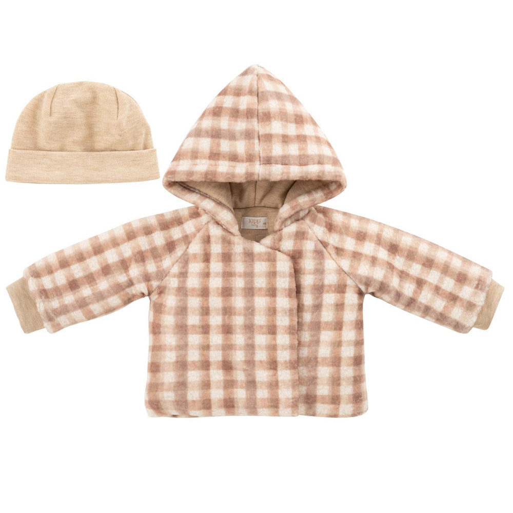 Gingham Sherpa Jacket + Hat