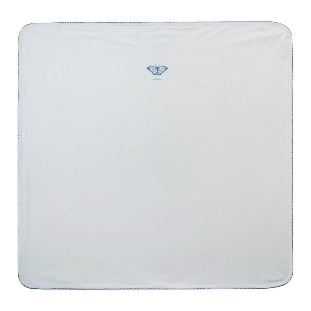 Flutter Velour Blanket - White Blue