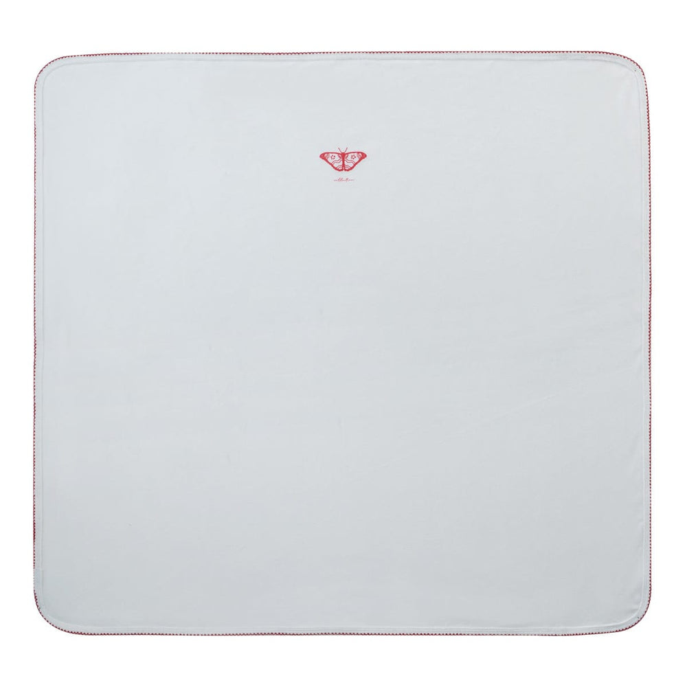 Flutter Velour Blanket - White Red