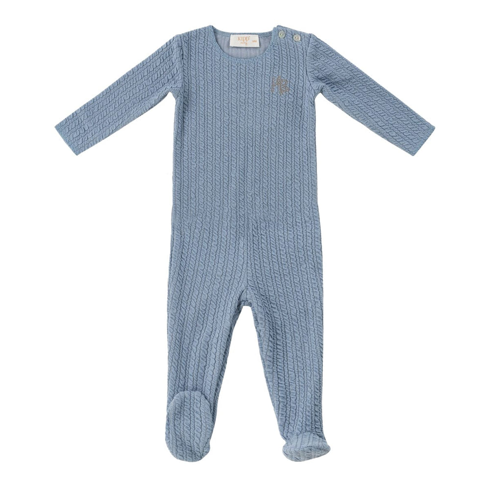 Cable Knit Romper - Blue