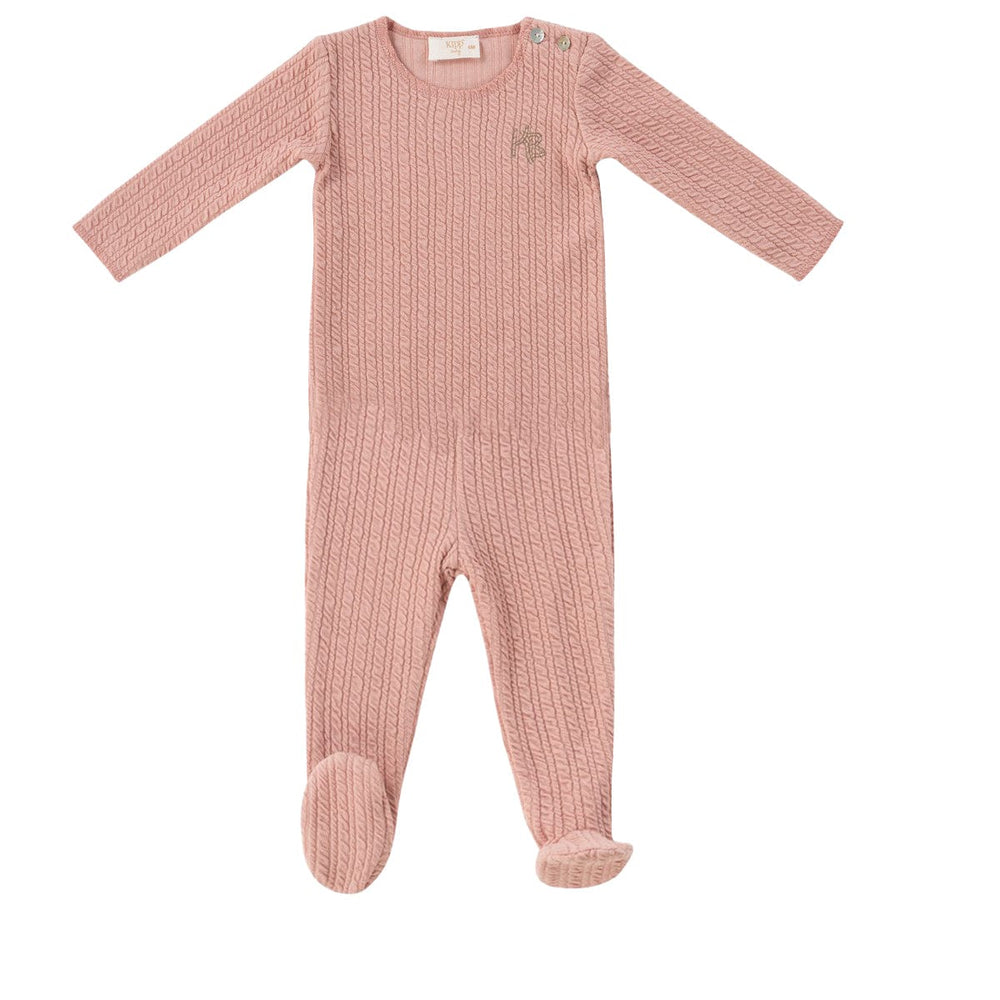 Cable Knit Romper - Pink