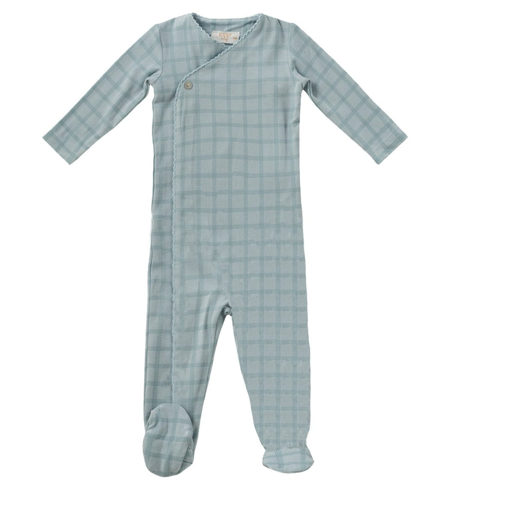 Felt Plaid Romper - Sage